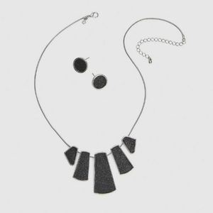 NWT Fauz-Druzy Earring & Necklace Set Lane Bryant